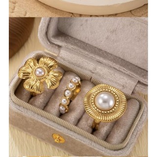 kit 03 Anel Aço Inoxidável Elegante Acessório Feminino Atemporal CodA03 Mulheres Fashionista e Chiques Urbana Casual