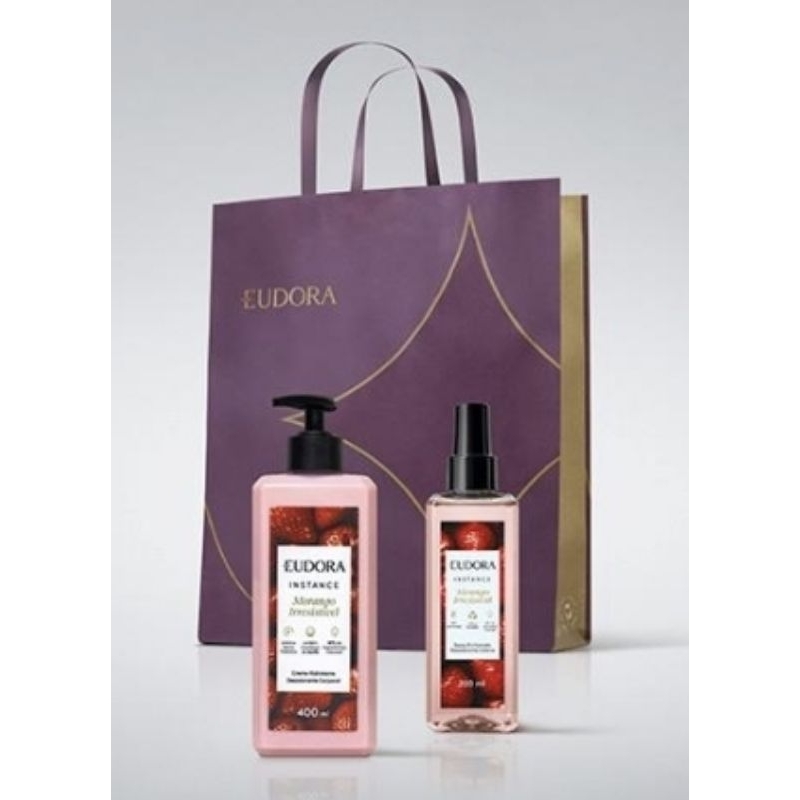 Combo Presente Kit Eudora Instance Hidratante e Body Splash pistache, Maracuja, Ameixa Praline, Fruta V, Baunilha Intens