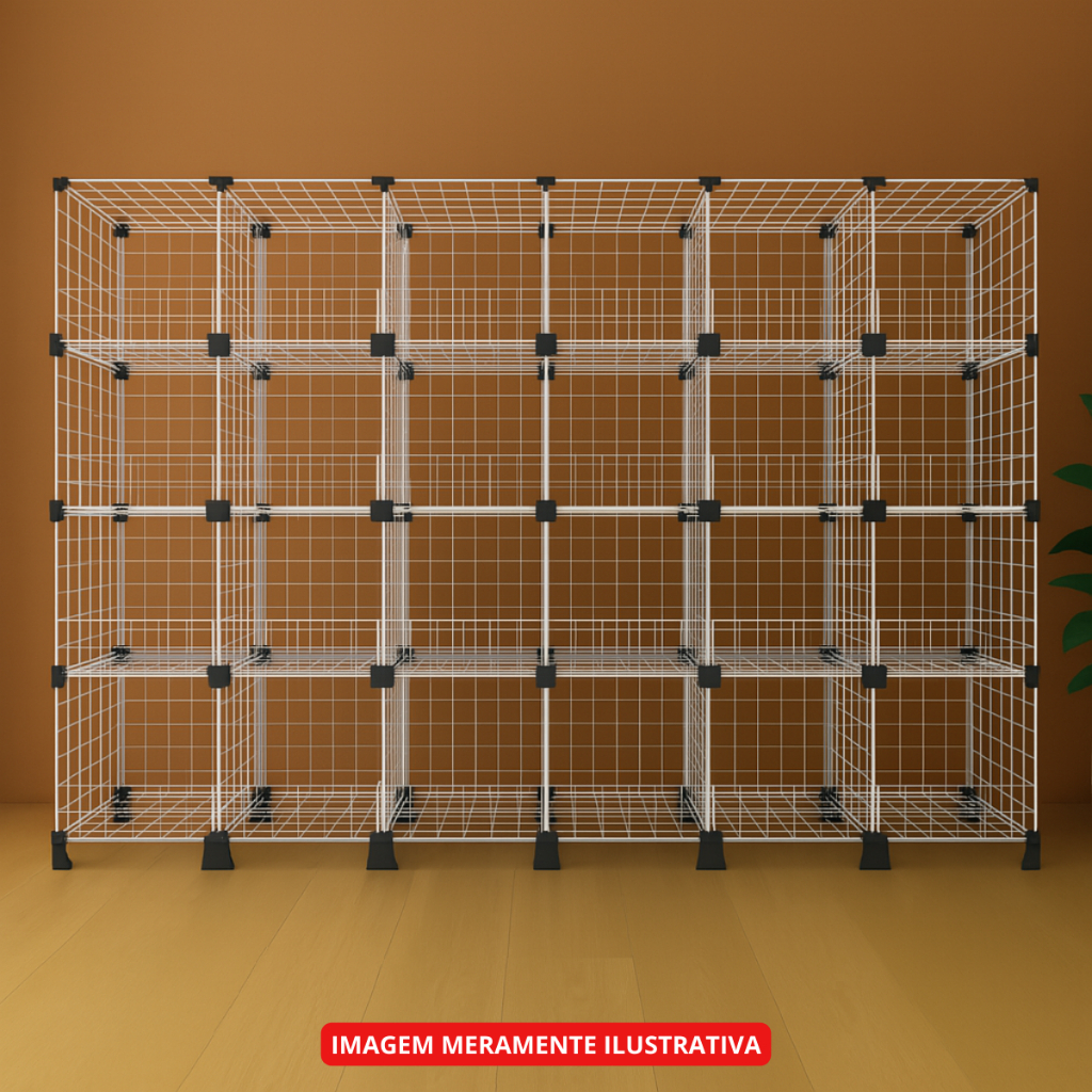 Rack Modular 24 Nichos Aparador 30x30 Ideal para Organização e Exposição Achadin...