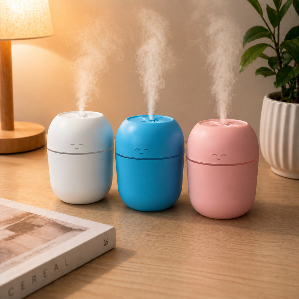 Mini umidificador Portátil USB com Luz Aromatizador 200ml + 1 Essência