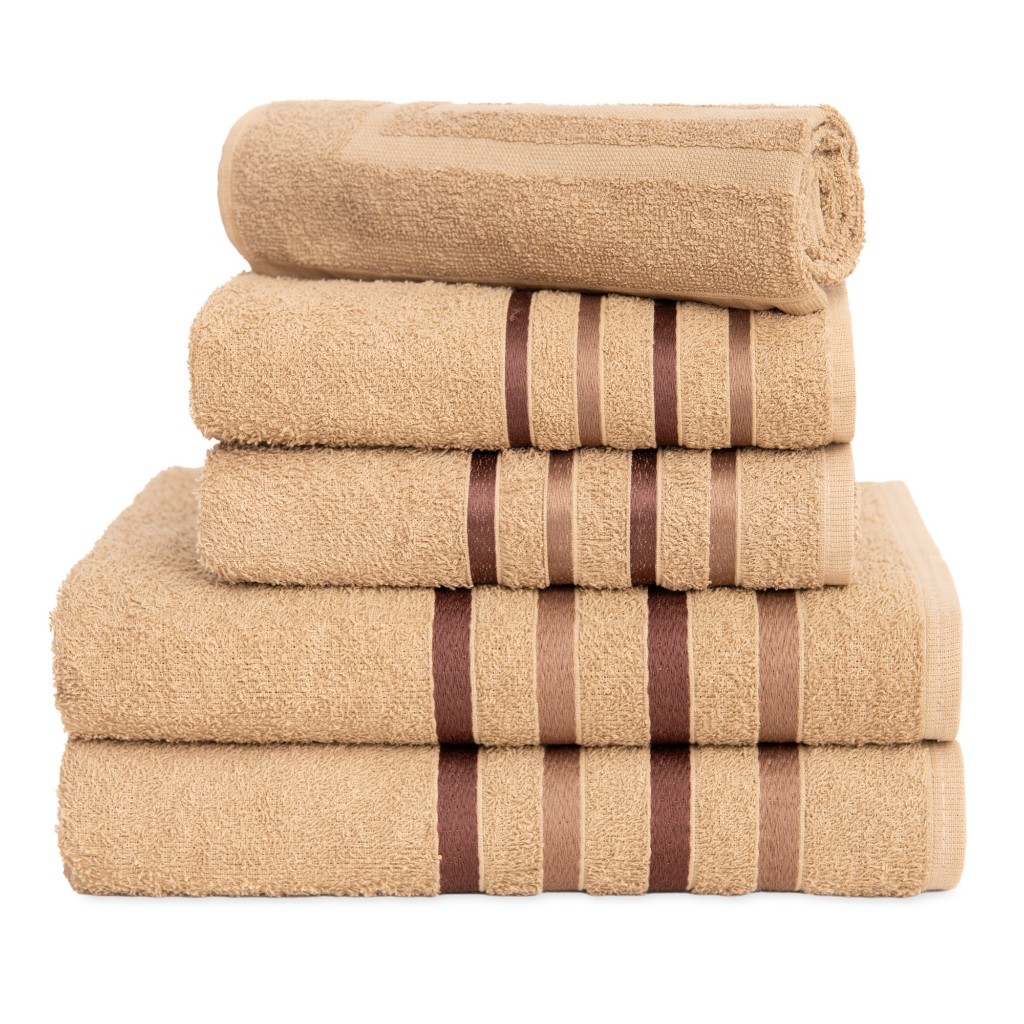 Kit Toalhas 5 Peças Premium (2 Banho + 2 Rosto + 1 Piso) - 100% Algodão - Majo Home