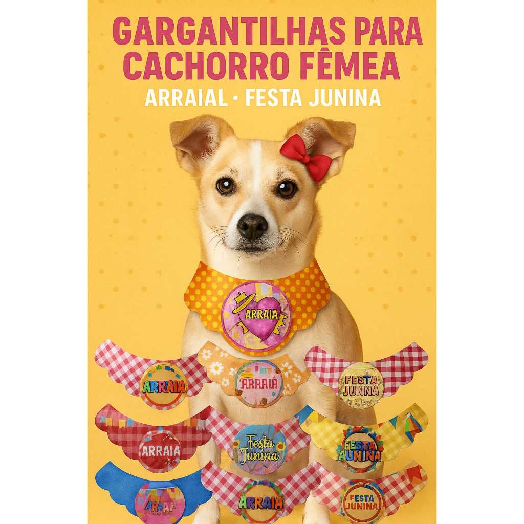 FESTA JUNINA BOIADEIRA Laços Pet Gargantilha Pet Colar Bandana Gravatinhas Cachorros Gatos Pet Shop