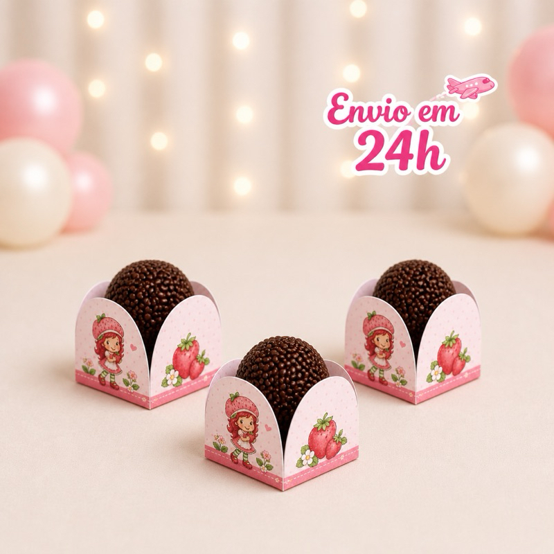 (ENVIO IMEDIATO) Forminha de doces MORANGUINHO/ MORANGO menina morangos festa lembracinha forminha de brigadeiro