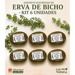Sabonete Erva de Bicho 60g - 6unidades | Envio Imediato