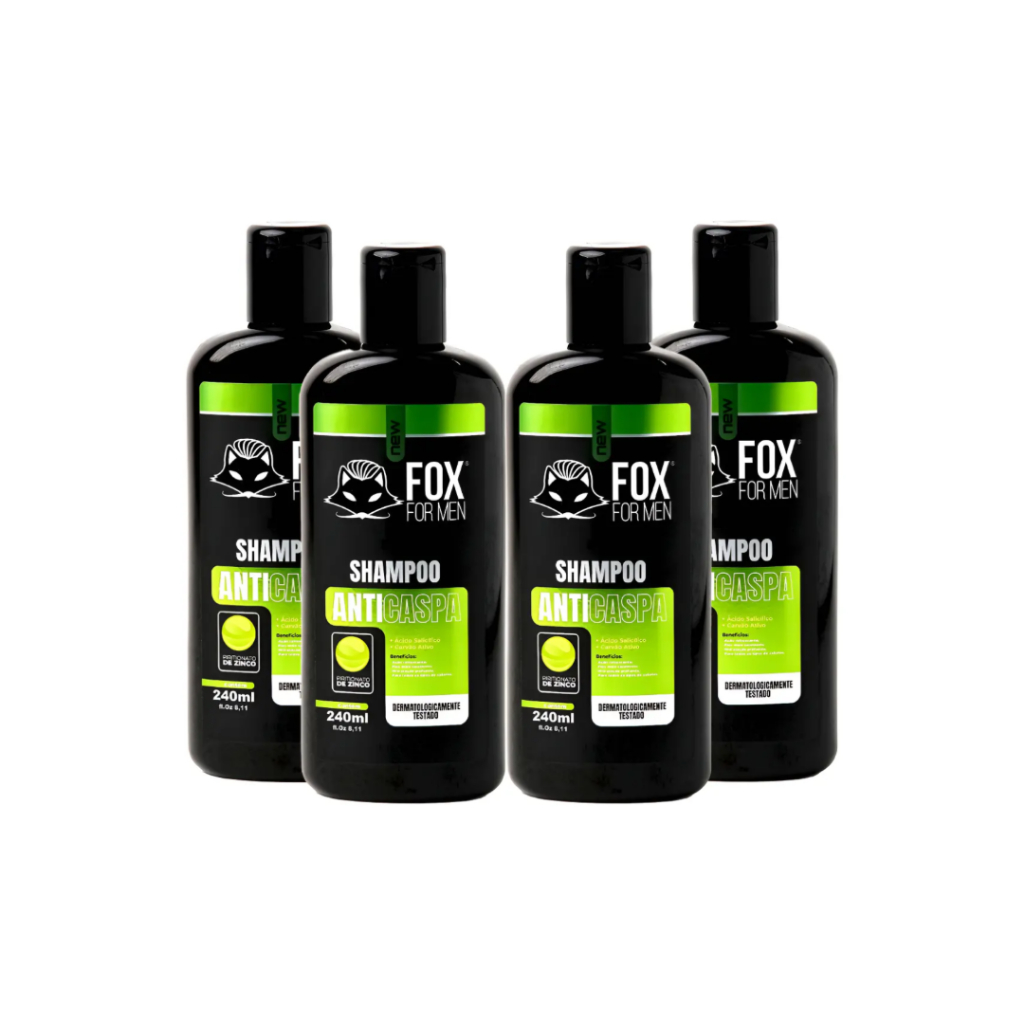 KIT 4 Shampoo Anti-caspa 240ml - Fox For Men