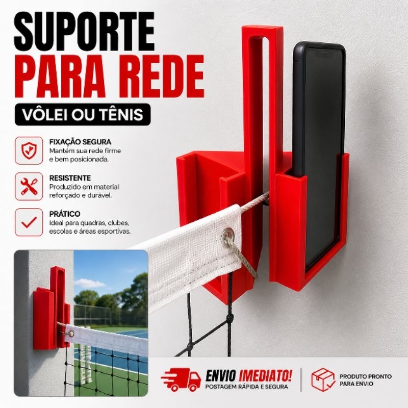 suporte telefone smartphone rede tênis ou vôlei