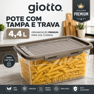 Pote Com Tampa e Trava 4,4L Camurça Armazenamento de alimentos cozinha frezeer micro onda…