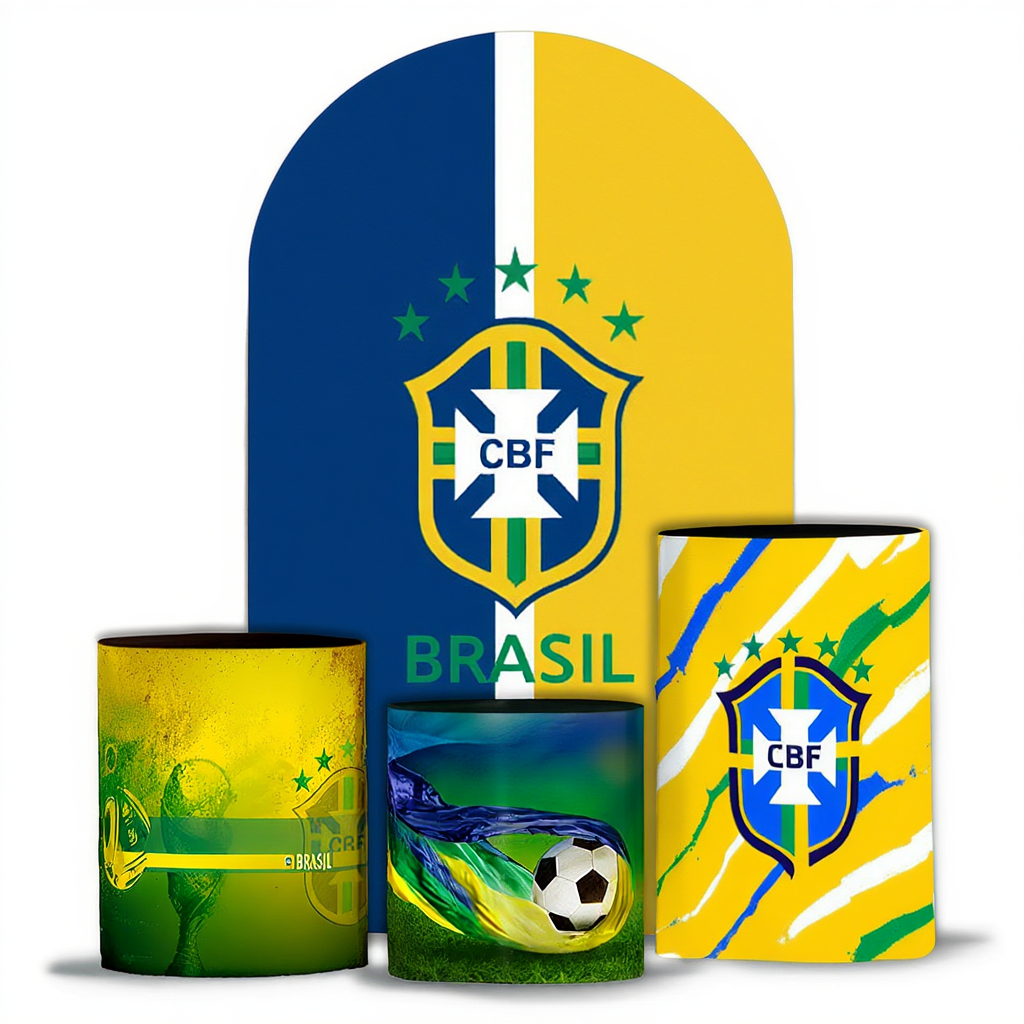 Painel Romano E Capas Cilindro Sublimado Brasil Copa 2026