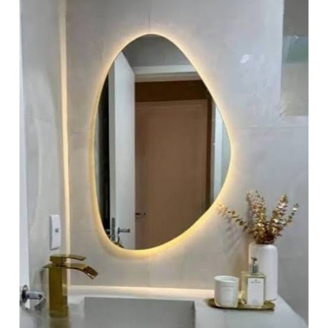Espelho Orgânico 70X50  80x60  90X70 Lapidado Lindo Moderno Decorativo C/SUPORTE ou LED