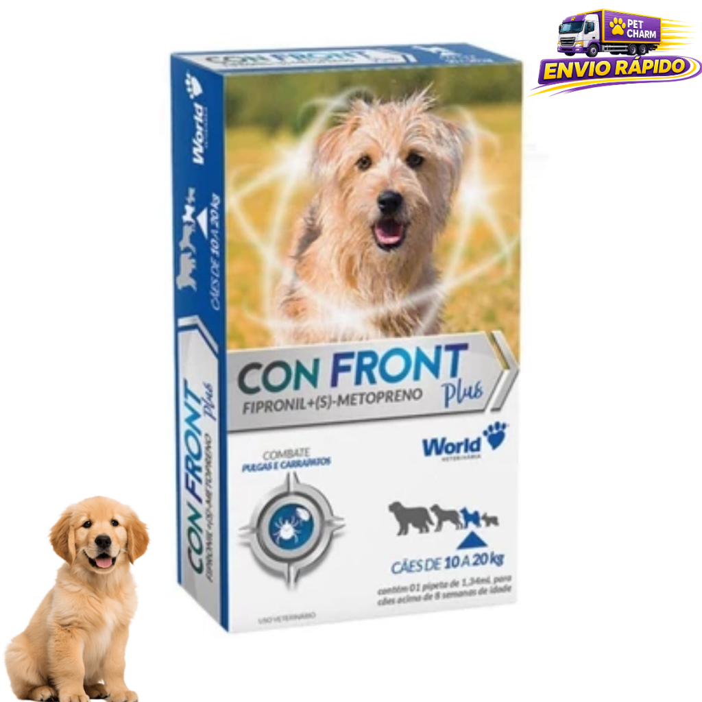 Antipulgas e Carrapatos Confront Plus 1,34ml para Cães 10 a 20kg