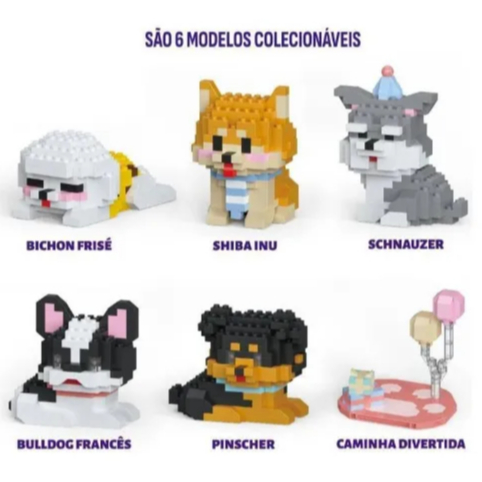 Blocos de Montar Dog Park Polibrinq - Pet Shop Cachorros Brinquedo Educativo Infantil Criança