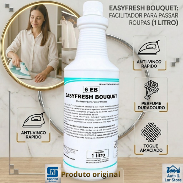 Easy Fresh Facilitador Auxiliar De Passar Roupas Perfuma Cheiro De Rico Bouquet Spartan 1l