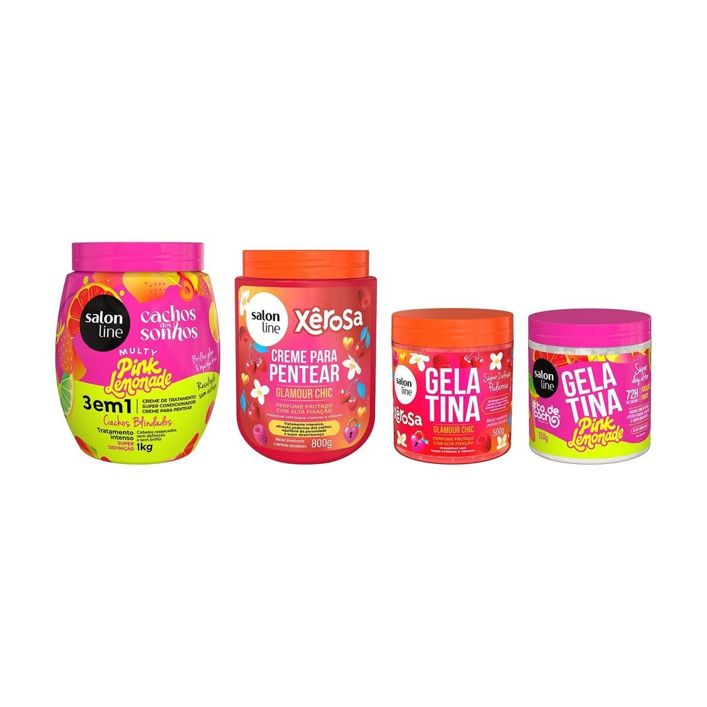 Kit Duplinhas Gelatina + Creme para Pentear Pink Lemonade e Glamour Chic