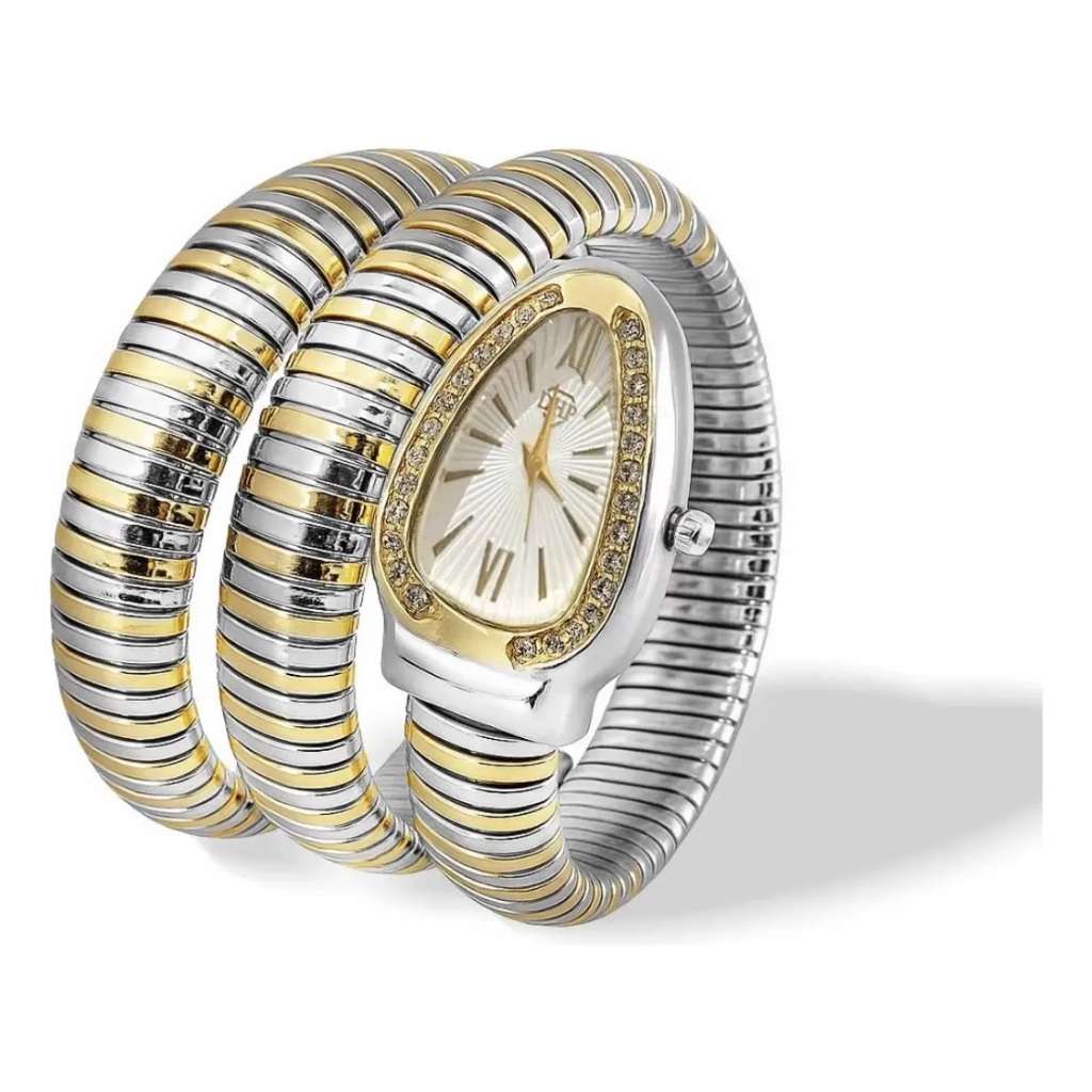 Relogio Feminino Modelo Serpente cobra Coral em Aço