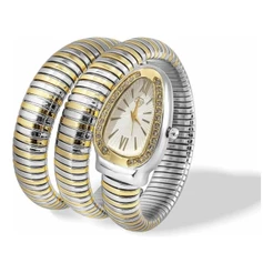 Relogio Feminino Modelo Serpente cobra Coral em Aço