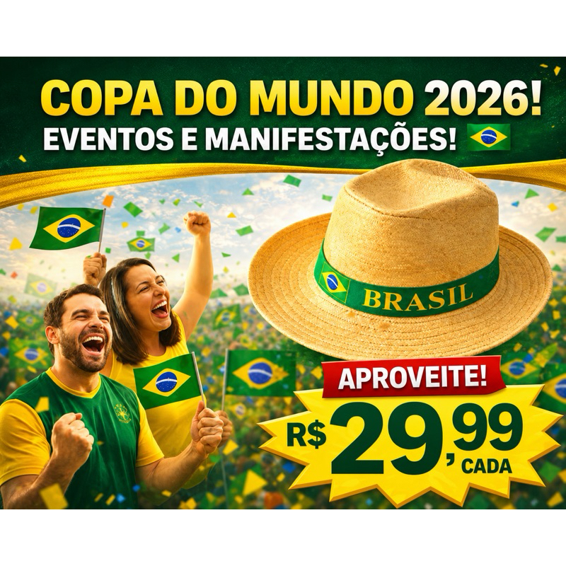 CHapéu Panamá do Brasil para copa e eventos