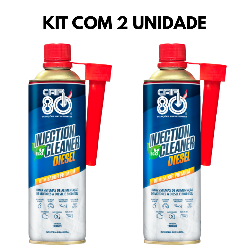 Kit 2 unidades Limpa Bico Diesel CAR80 Injection Cleaner Reduz Fumaça Limpa tanque