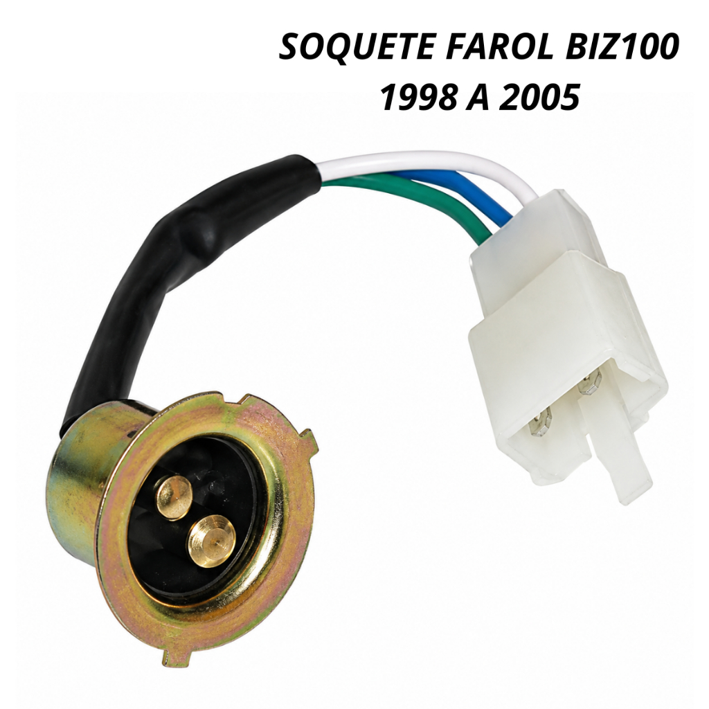 Soquete Farol Biz 100 1998 a 2005 Fiação Bocal Lâmpada Chicote Plug Original