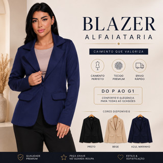 Blazer Feminino Alfaiataria Longo Maxi Casaco Terno Sobretudo Elegante Inverno Plus Size