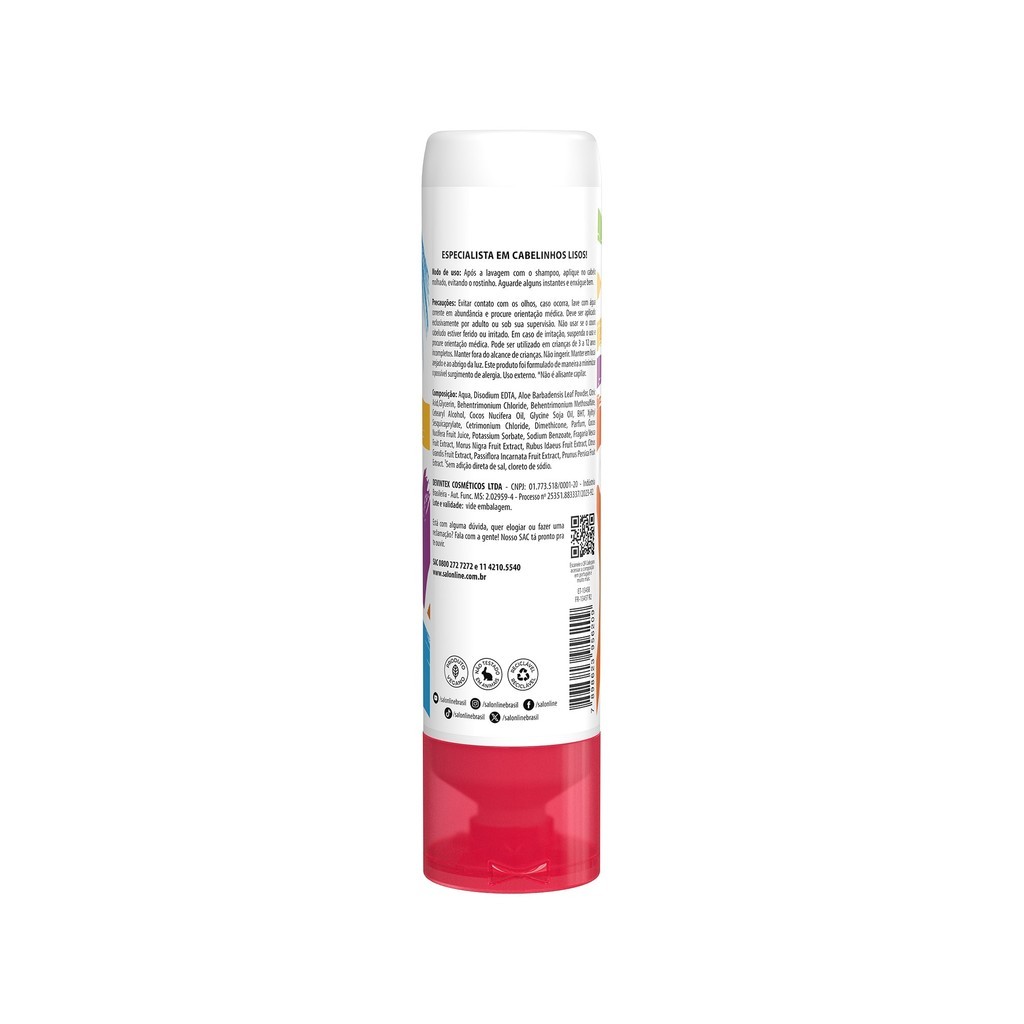 Kit Kids com Shampoo + Condicionador + Creme para Pentear + Spray Desembaraçante Meu Lisinho Salon Line