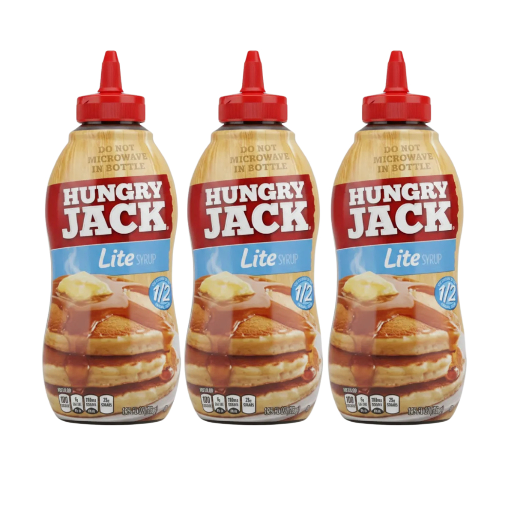 3 Calda Lite Para Panqueca Waffle Hungry Jack Syrup 429ml