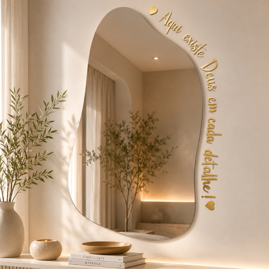 Frases em Acrílico Espelhado Personalizadas Decoração de Paredes, Salões e Ambientes Religiosos