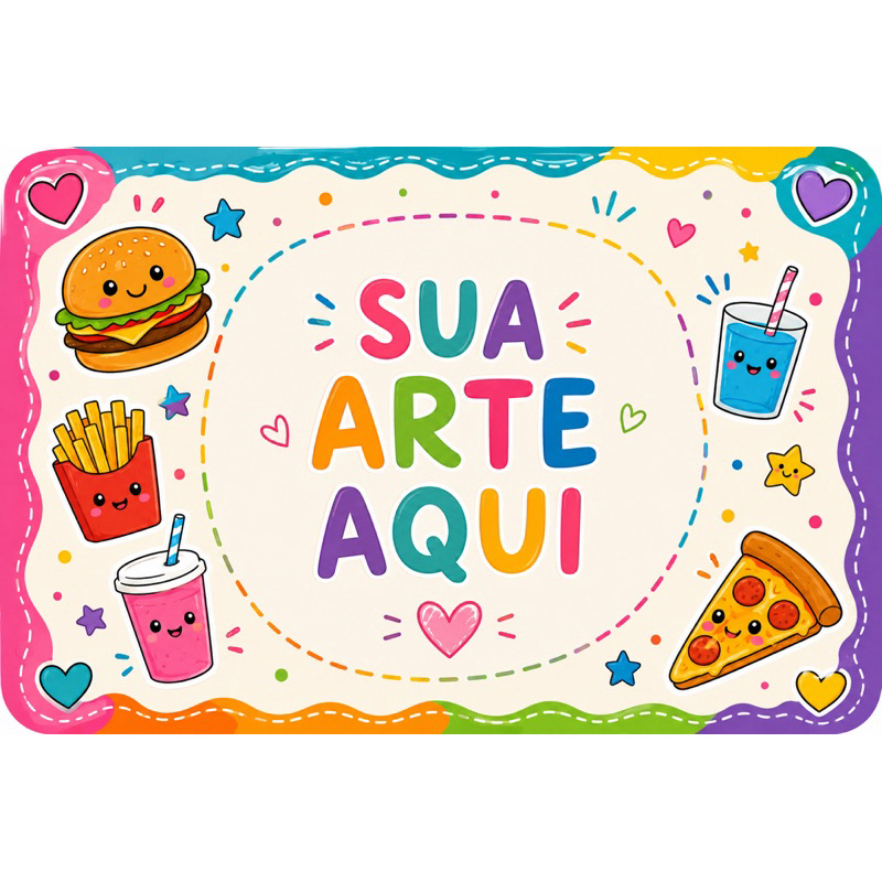 JOGO AMERICANO PERSONALIZADO 42x30 DESCARTAVEL - QUALQUER TEMA