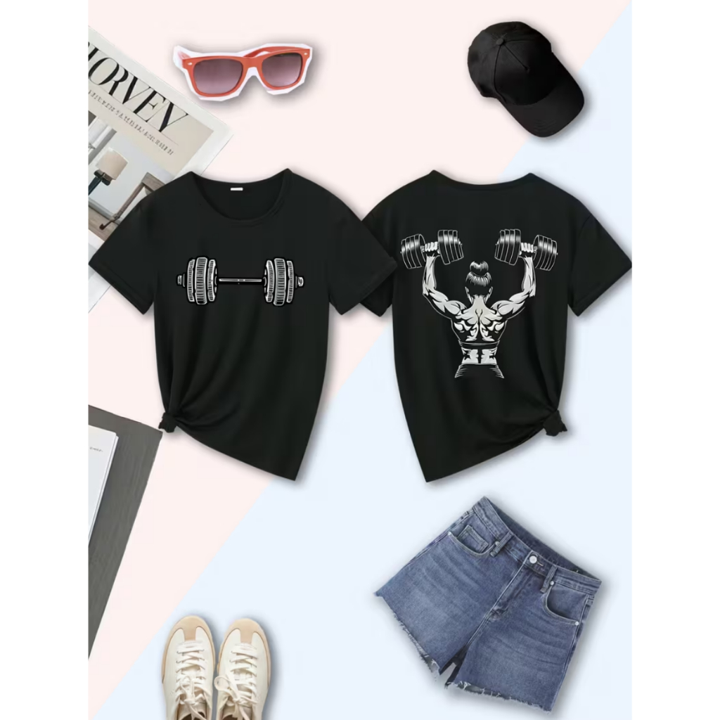 Camisa Camiseta Feminina Mulher Musculação Academia Treino Confortável Tendência 100% Algodão