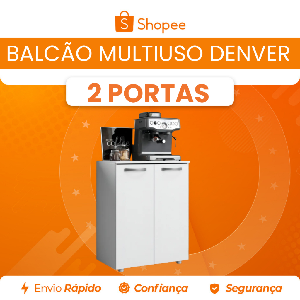 Balcão Multiuso 2 Portas Denver Branco Aramóveis