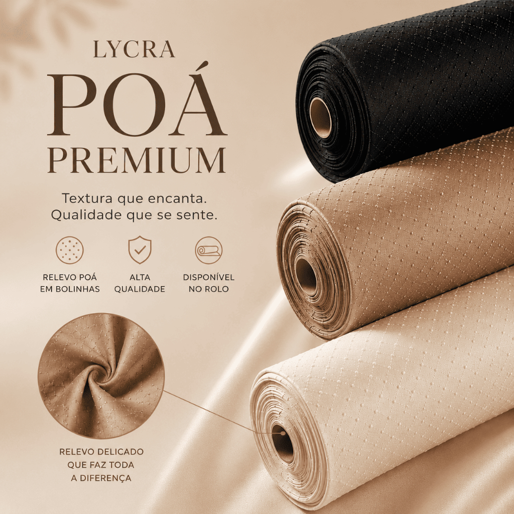 3 metros Lycra Poá Bolinha Poliamida Relevo Premium Lingerie Fitness