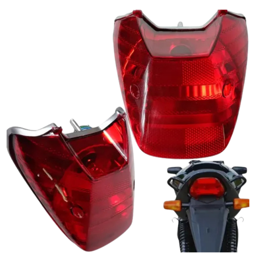 Lanterna Traseira Vermelha moto Honda Nxr Bros 150 Ks/Es 2010/2015 com lâmpada
