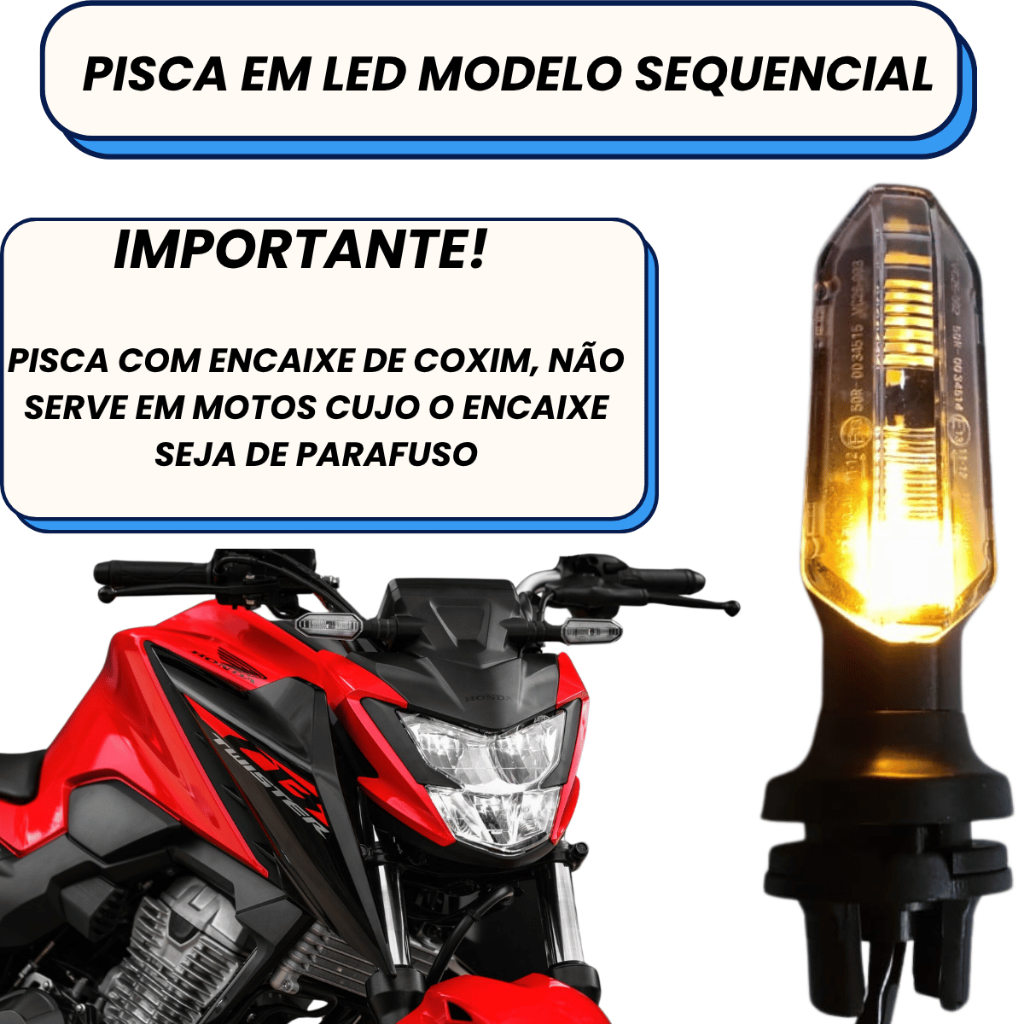 Par Pisca Seta Led Sequencial Cb Twister 2016 Cg Titan Fan 160 Start 160 — imagem 2 de 2