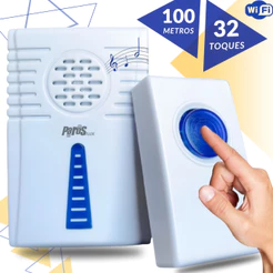 Campainha Sem Fio Residencial Bivolt Resistente a Água com Bateria