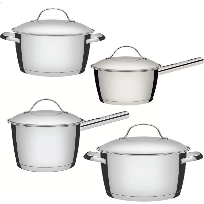 🛍️ Panela Caçarola Tramontina Allegra em Aço Inox com Fundo Triplo e Tampas de Inox 1 Peça