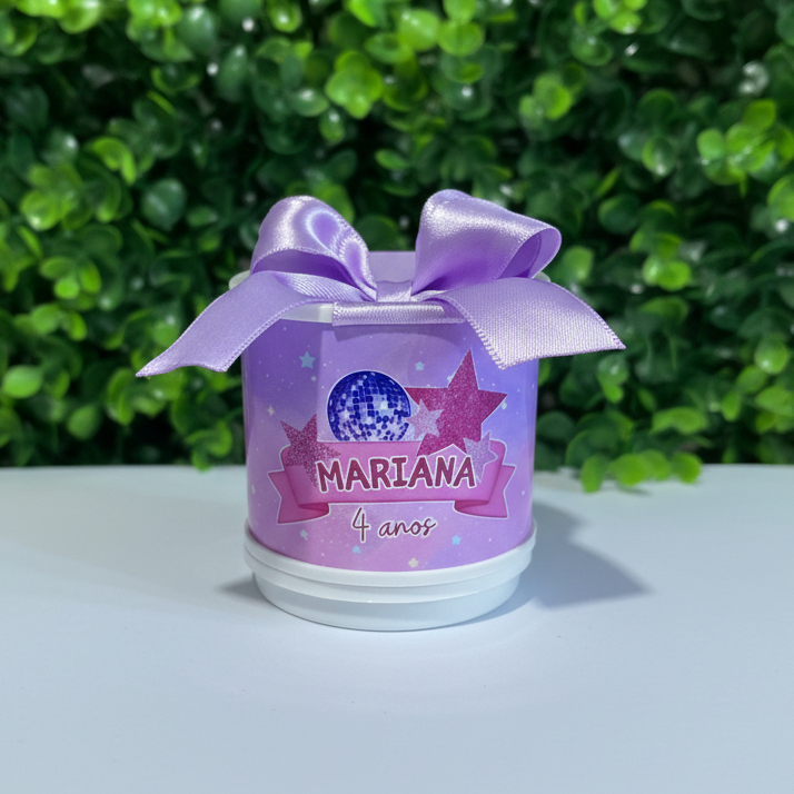kit Lembrancinha Balada Rosa Tubolata 5x6 Personalizada Maternidade Batizado Aniversário Festa Balada