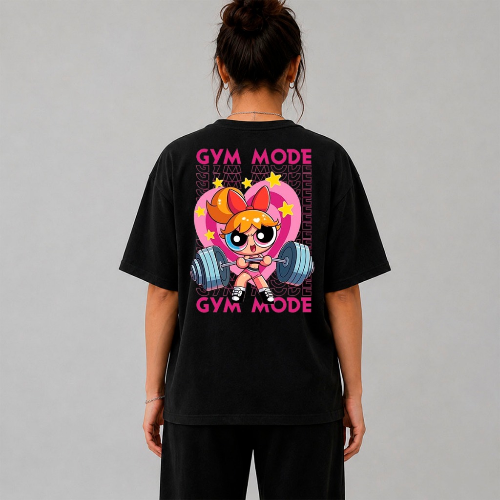 Camiseta Oversized Streetwear Camisa Moda Estilo Meninas Maromba Fitnes Gym Academia Treino FIt Estampado Frente
