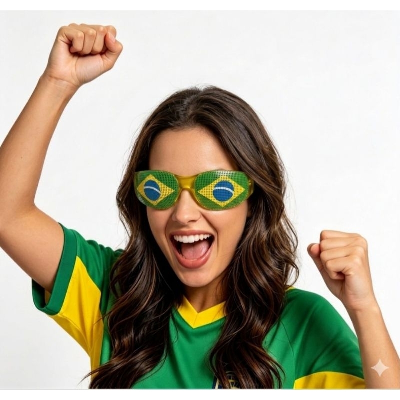 Óculos Bandeira Brasil | Copa do Mundo 2026 | Torcida e Festa