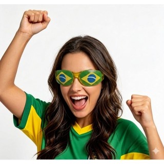 Óculos Bandeira Brasil | Copa do Mundo 2026 | Torcida e Festa