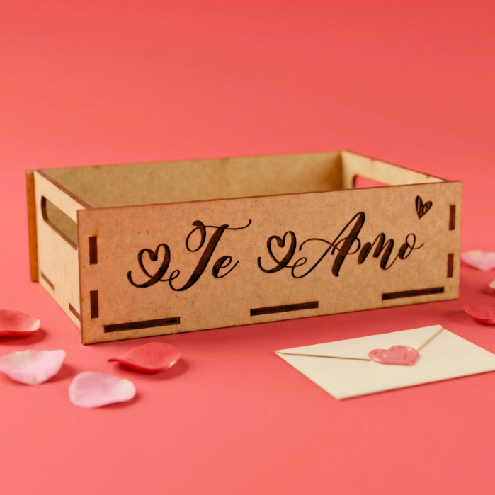 Kit 10 Cesta Bandeja  20x15 em Mdf Feliz dia dos Namorados