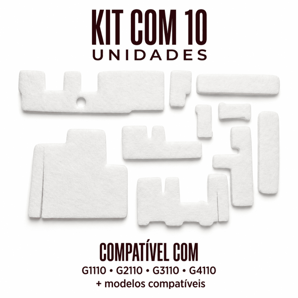 Kit 10 Almofada Absorvente Feltro Canon G1110 G2110 G3110 G3111 G4110 QY5-0593 Alta Absorção