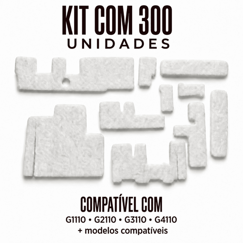 Kit 300 Almofada Absorvente Feltro Canon G1110 G2110 G3110 G3111 G4110 QY5-0593 Alta Absorção