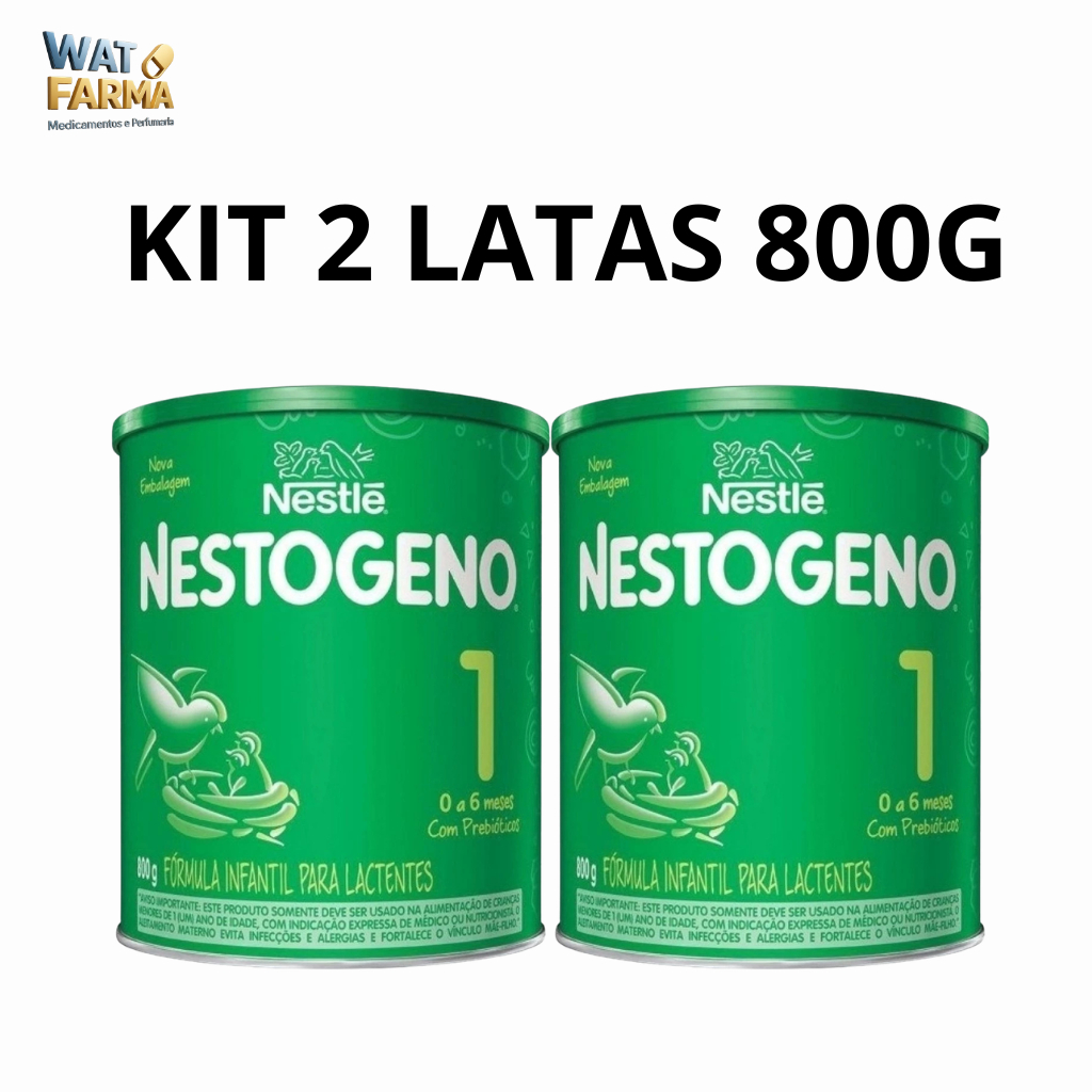 Kit 2x Fórmula Infantil Nestogeno 1 (0 - 6 Meses) 800g Nestlé