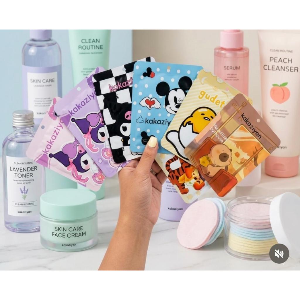 Máscara skincare coreana - Skincare temático - Personagens fofos
