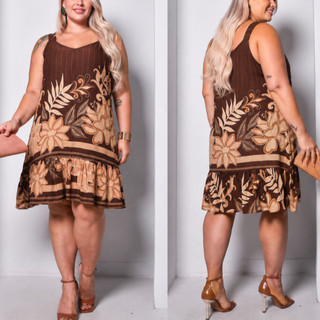 Vestido Feminino Plus Size Alça Grosa Soltinho