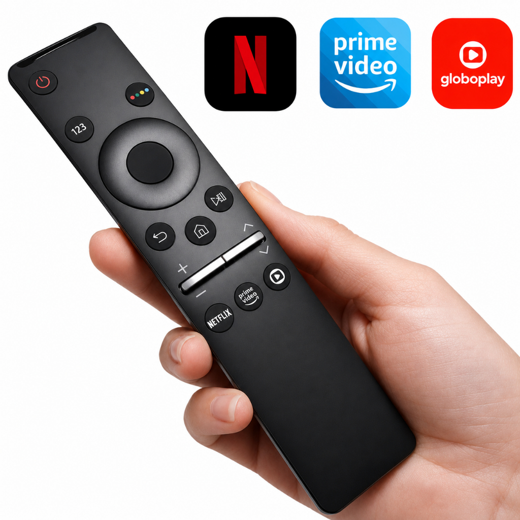 Controle para Samsung Smart TV Compatível 4K LED LCD Universal Netflix Prime GloboPlay Pronto para Uso
