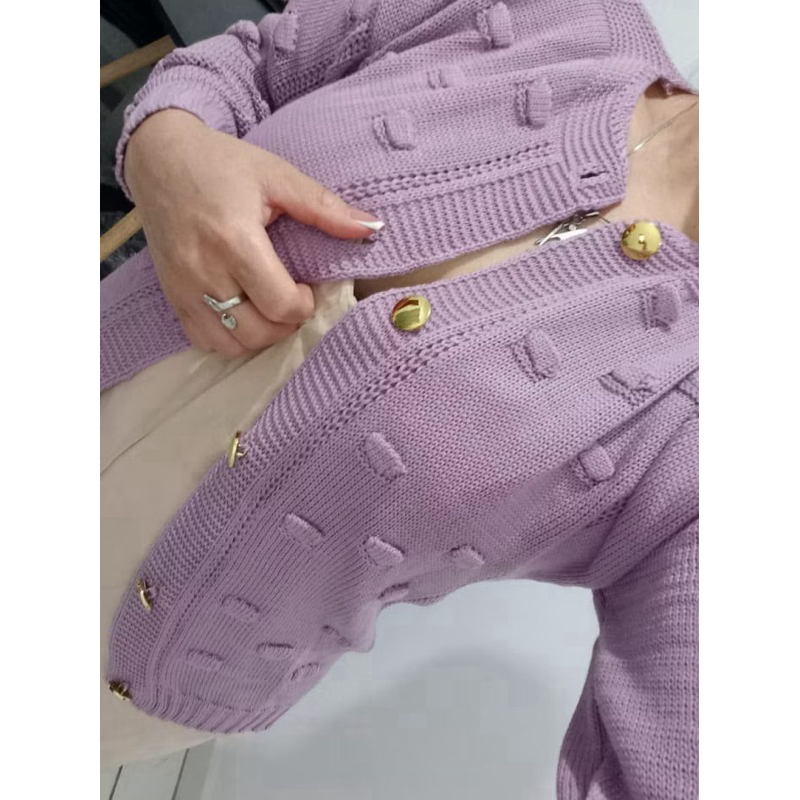 Cardigan Feminino Tricot Inverno com Modelagem Confortável Tamanho Único — imagem 2 de 2