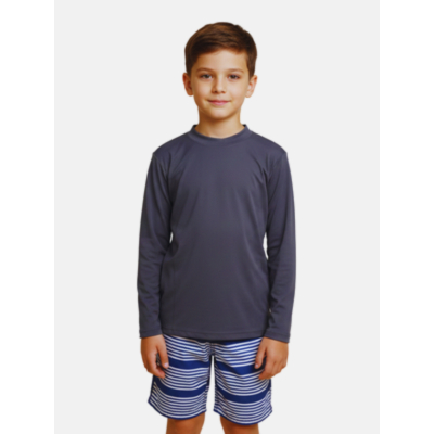 Camiseta Térmica Infantil Juvenil Unissex Proteção Solar UV50+ Manga Longa Praia Piscina blusa de 06 a 10 anos  M137