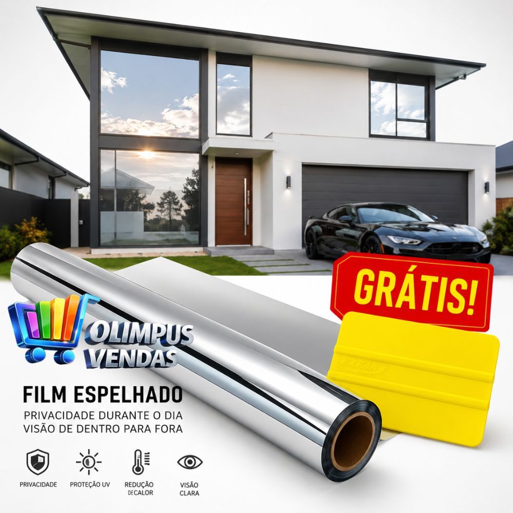 Película Insulfilm Espelhado 75x2m Vidro Janela Porta Box Blindex G5