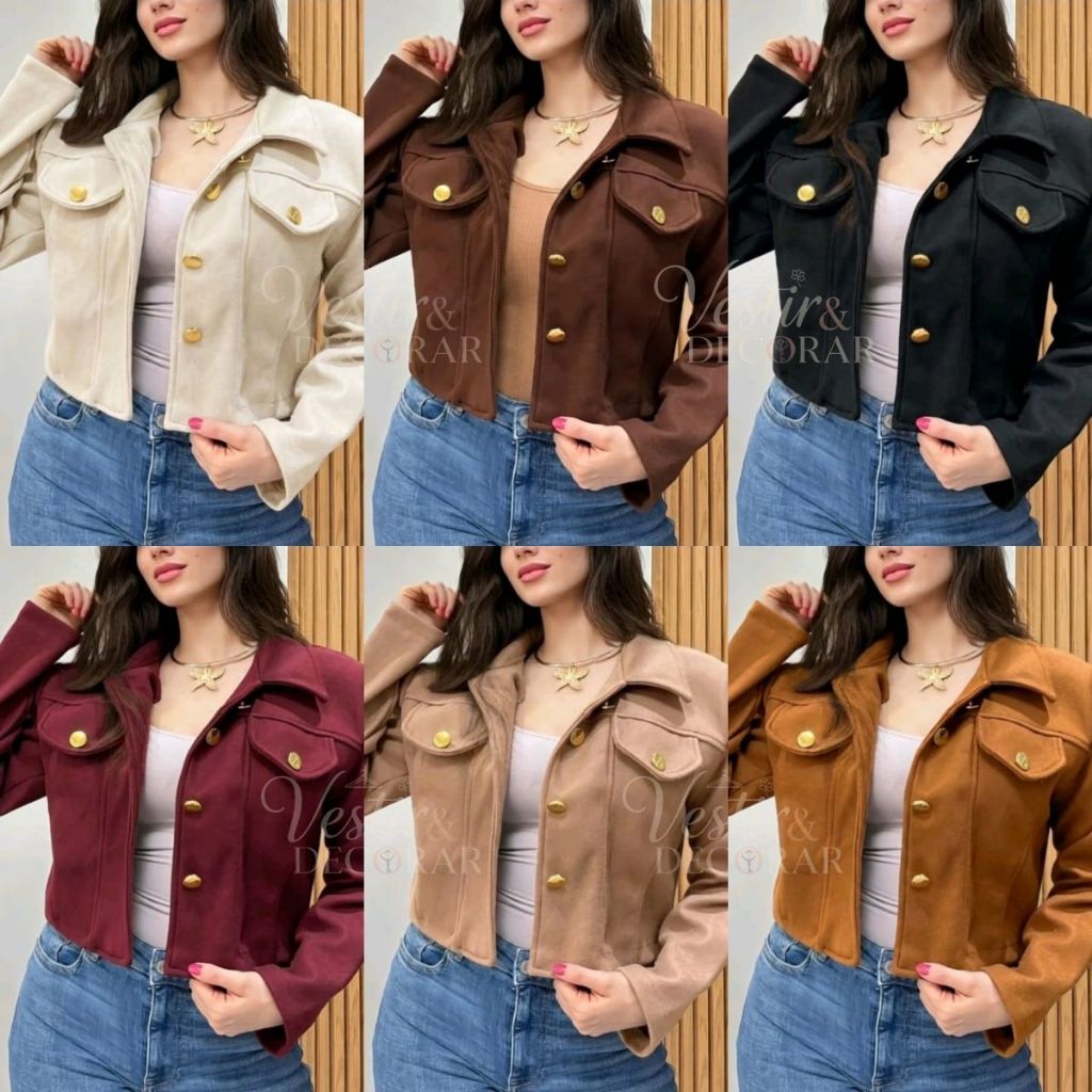 Jaqueta Feminina Lã Batida Premium Casaco Curto Inverno Chic 2026
