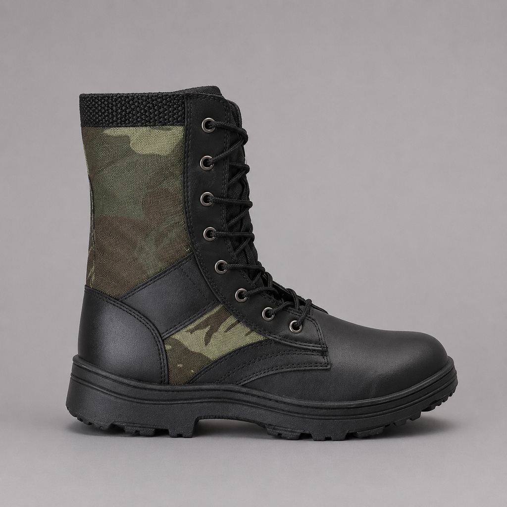 Coturno Tático Camuflado Masculino Bota Militar Cano Alto